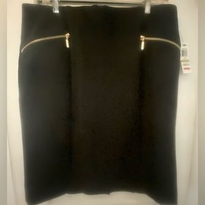 New Alfani Black Skirt w. Gold Zippers